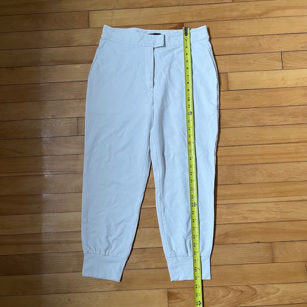 Sarah Pacini White Modal Blend Jogger Pants Made in Italy Size 1 Minimalist - Picture 4 of 6